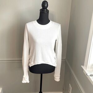 FREE People White Long Sleeve Tunic Sweater Blouse Top Size SP